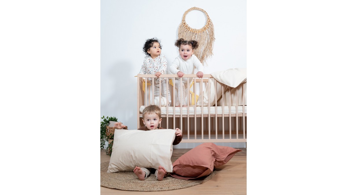 TRAMAS+ Ensemble de draps pour lit de bébé et Mini lit de bébé, Linge de  lit Super Doux 100% Coton, Linge de lit 3 pièces avec Motifs Joyeux - (Mini  lit de