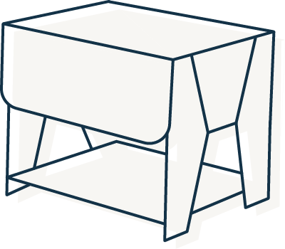 Pictogramme représentant une table de chevet