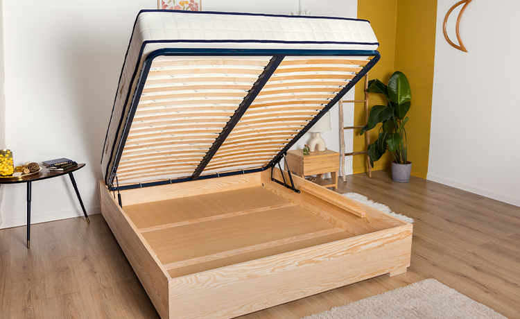 Illustration de la circulation de l'air entre le matelas et le sommier.