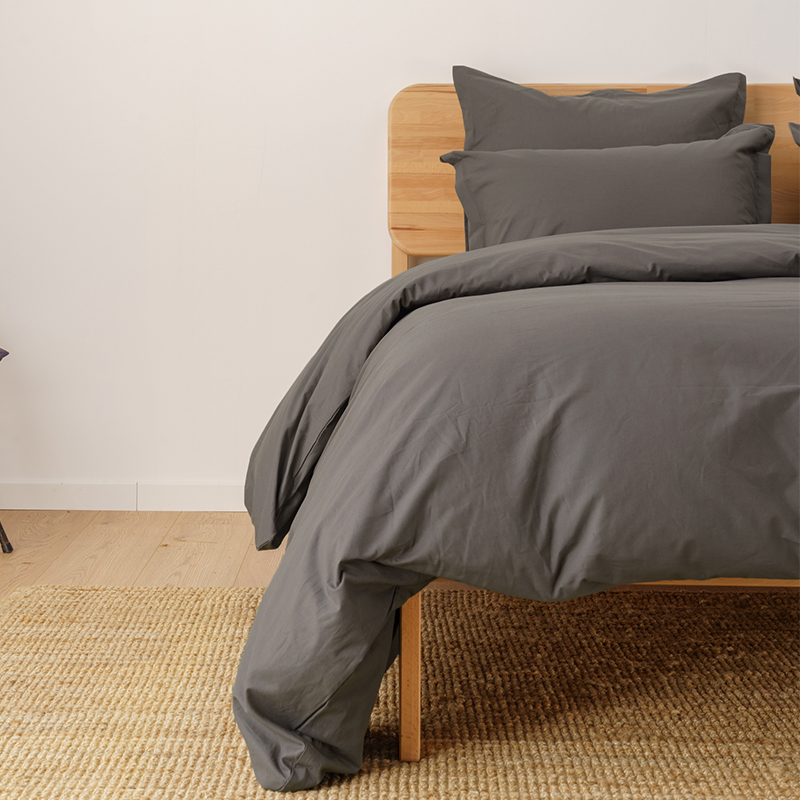 Housse de couette en coton bio, coloris gris