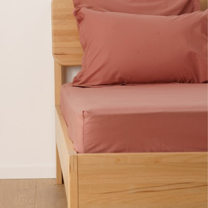 Drap housse en coton bio, coloris Terracotta